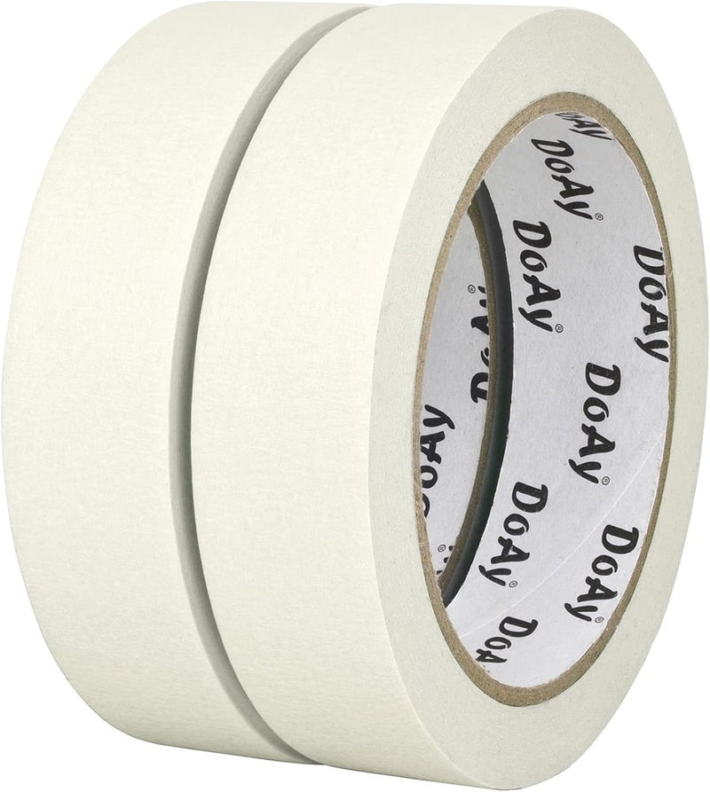 DOAY 2 Pack White Masking Tape - Painters Tape 1 Inch Wide - Multi-Surface, Water Resistant, Indoor & Outdoor Use - 180FT Total - Artist Tape for Paint, Wall, Watercolor, Car, DIY (#4010) - Image 1